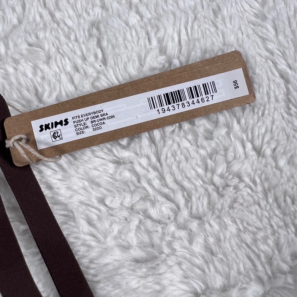 Skims‎ Fits Everybody Push Up Demi Bra Cocoa Brown BR-UWR-2295 Size 32DD NWT - Picture 9 of 12